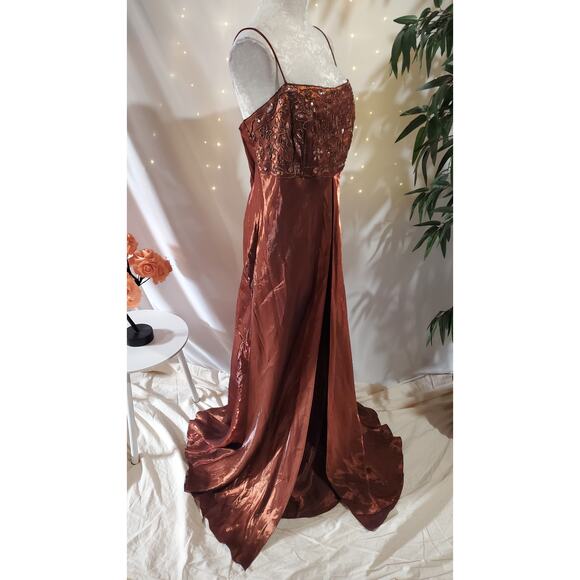 Vtg Morgan and Co Split Empire Waist Gown Dress 22 Fairy Grunge Whimsigoth Prom - Picture 4 of 14